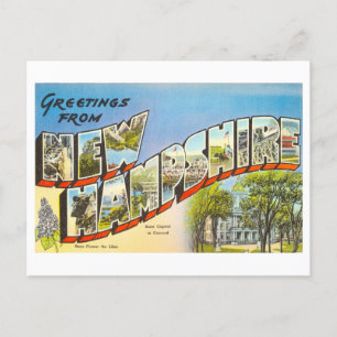 Carte Postale Salutations vintages du New Hampshire