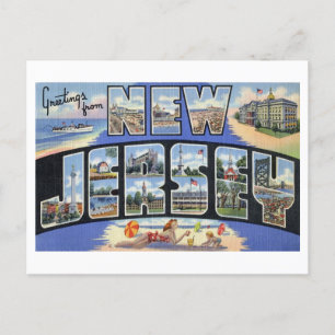 Carte Postale Salutations vintages du New Jersey
