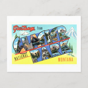 Carte Postale Salutations vintages du parc national Glacier