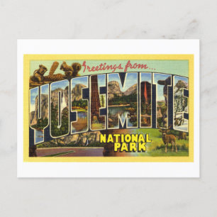 Carte Postale Salutations vintages du parc national Yosemite