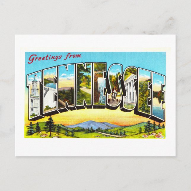 Carte Postale Salutations vintages du Tennessee (Devant)