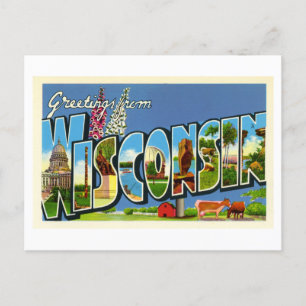 Carte Postale Salutations vintages du Wisconsin