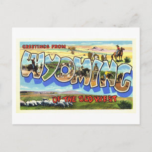 Carte Postale Salutations vintages du Wyoming
