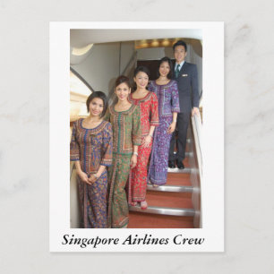CARTE POSTALE SALUTIONS DE SINGAPOUR AIRLINES