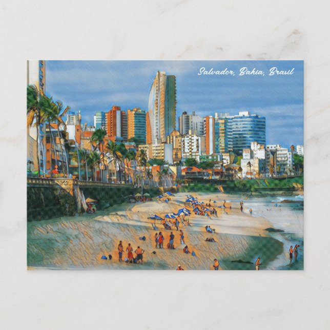 Carte Postale Salvador, Bahia, Brasil Praia do Farol da Barra (Devant)