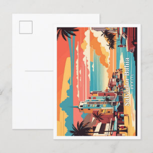 Carte Postale Salvador Bahia Brésil Pop Art Illustration de voya