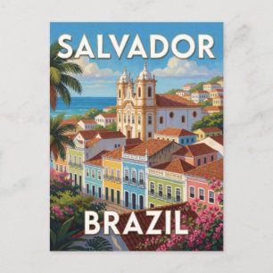 Carte Postale Salvador Brésil Patrimoine coloré de Bahia