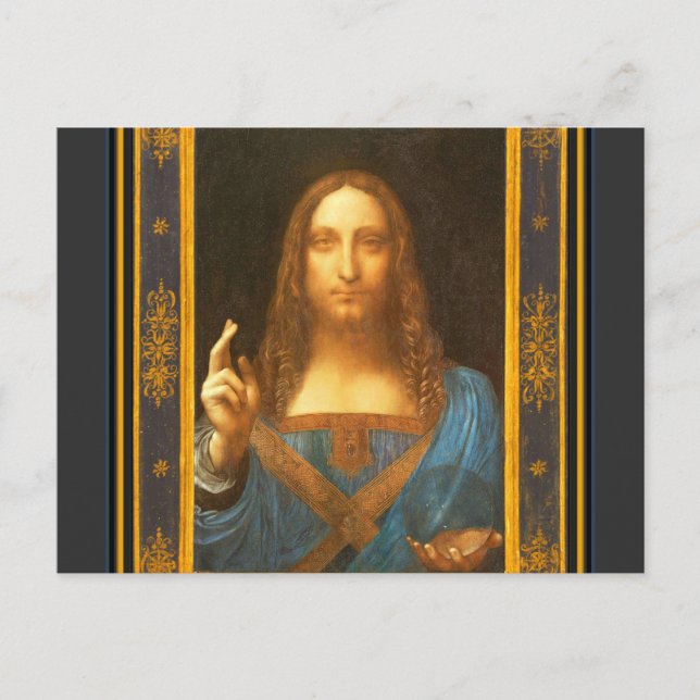 Carte Postale Salvator Mundi 1500 Leonardo da Vinci Art (Devant)