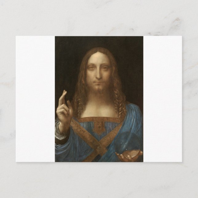 Carte Postale Salvator Mundi by Leonardo da Vinci (Devant)
