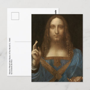 Carte Postale Salvator Mundi de Léonard de Vinci (Jésus-Christ)