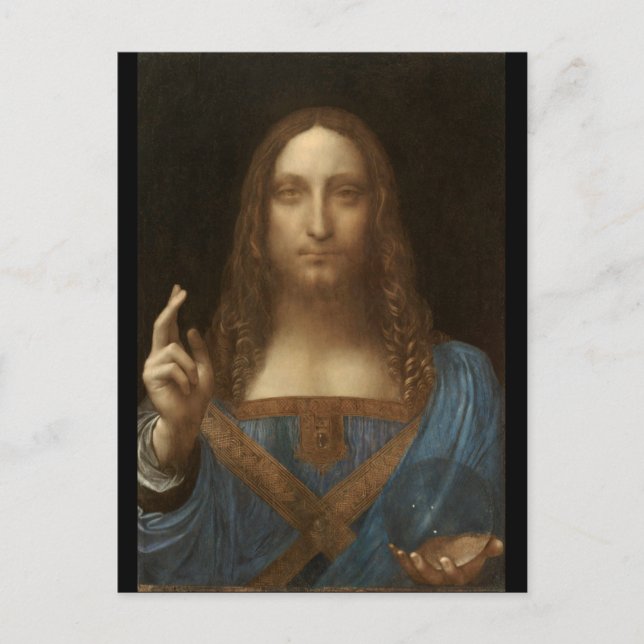 Carte Postale Salvator Mundi par Leonardo da Vinci circa 1500 (Devant)