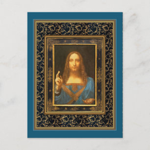 Carte Postale Salvator Mundi par Leonardo da Vinci vers 1500