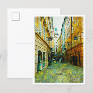 Carte Postale Salzbourg Autriche Belle Peinture à l'huile Ville