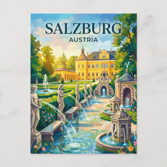 Carte Postale Salzbourg - Château de Hellbrunn Autriche (Devant)