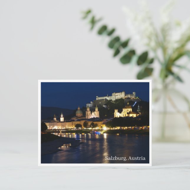Carte Postale - Salzburg Par Nuit (Debout devant)