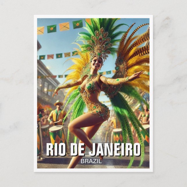 Carte Postale Samba Dancer Rio De Janeiro Brésil (Devant)
