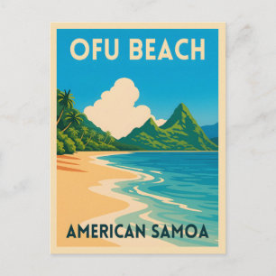 Carte Postale Samoa américaines rétro Ofu Beach