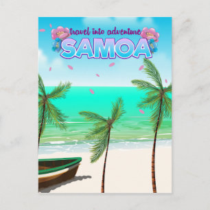 Carte Postale Samoa "voyage vers l'aventure" affiche de voyage.