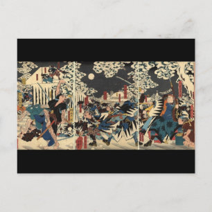 Carte Postale Samouraï en guerre dans la neige vers les années 1