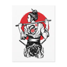 Samouraï Féminin Dragon Rose – Guerrière Japonaise