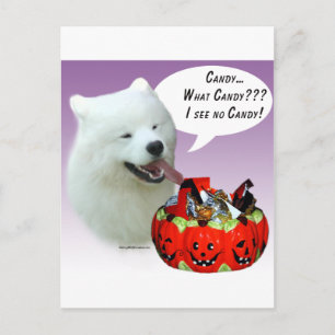 Carte Postale Samoyed Halloween Candy