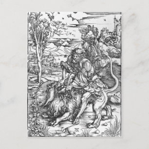 Carte Postale Samson tuant le lion, vers 1496-98