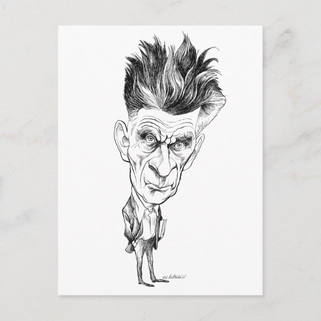 Carte Postale Samuel Beckett Caricature par Edmund S Valtman (Devant)