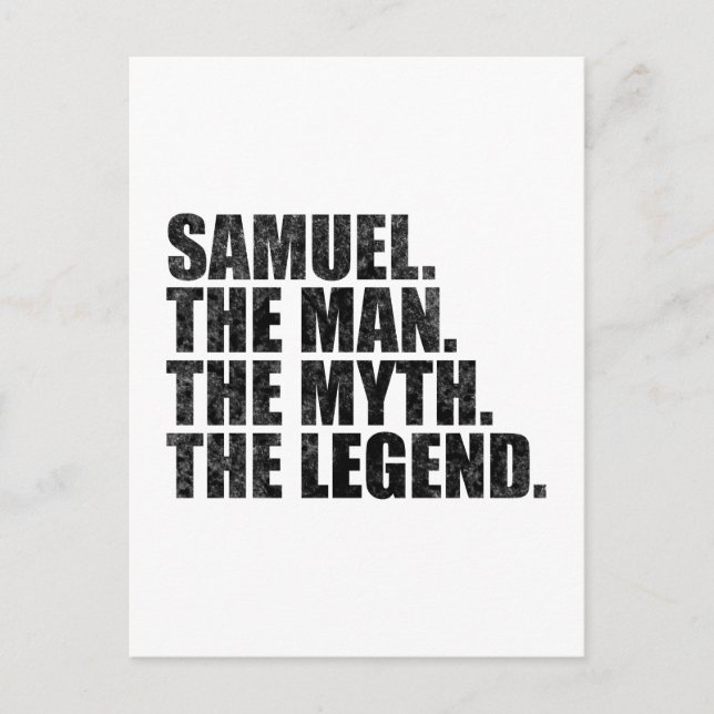Carte Postale Samuel name, Samuel The Man The Myth The Legend (Devant)