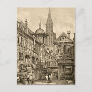 Carte Postale Samuel Prout Strasbourg Street Scène Vintage 1915