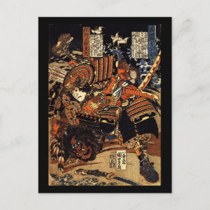 Carte Postale Samurai au combat, vers les années 1800