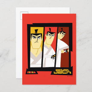 Carte Postale Samurai Jack Caractère Tri-Panel Futuristic Frame