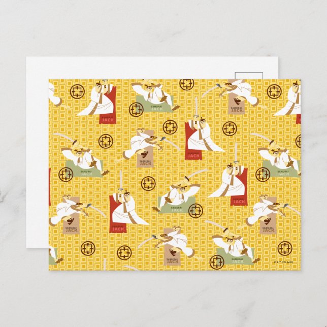 Carte Postale Samurai Jack Sword Poses Motif d'art de caractère (Devant / Derrière)
