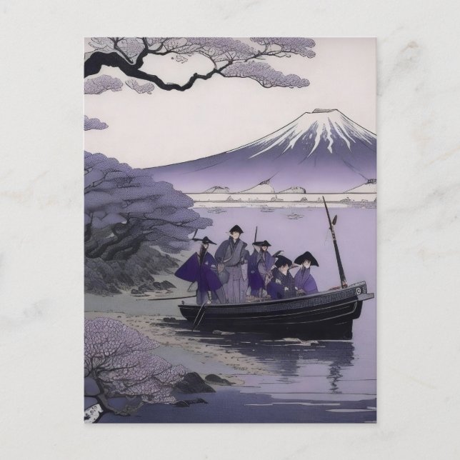 Carte Postale Samurai Postcard Mount Fuji Japanese Art (Devant)