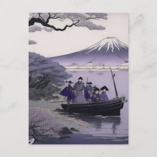 Carte Postale Samurai Postcard Mount Fuji Japanese Art