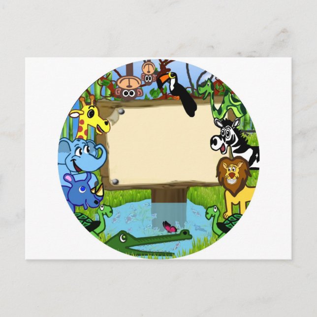 Carte Postale S'amuser avec les animaux (Devant)