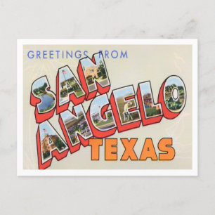 Carte postale San Angelo, Texas Vintage Big Letter