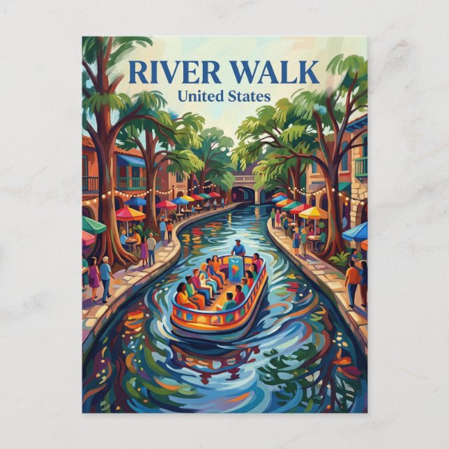 Carte Postale San Antonio River Walk Texas (Devant)