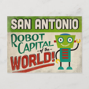 Carte Postale San Antonio Texas Robot - Vintage amusant