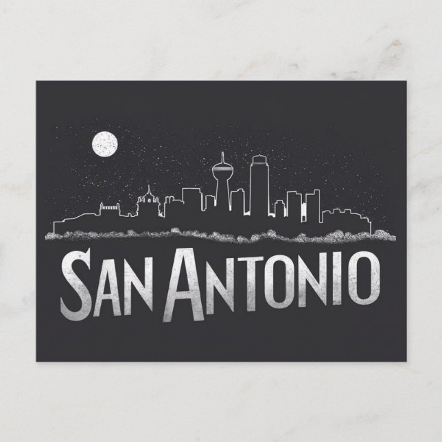 Carte Postale San Antonio, Texas, Silhouette, (Devant)