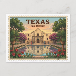 Carte Postale San Antonio Texas vintage Voyage Alamo