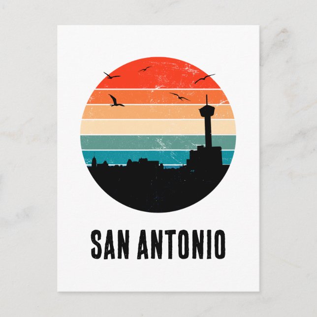 Carte postale San Antonio Vintage Sunset Cityscape (Devant)
