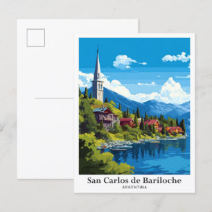 Carte Postale San Carlos de Bariloche Argentine Art Travel