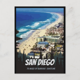 Carte postale San Diego 70 milles de littoral glor