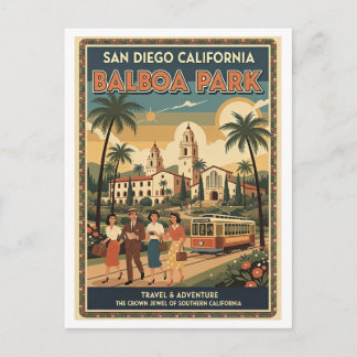 Carte Postale San Diego CA Balboa Park Retro 1950s