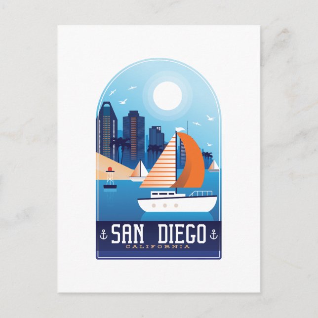 Carte postale San Diego California Vintage voyage (Devant)