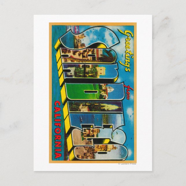 Carte Postale San Diego, Californie - Scènes de grandes lettres (Devant)