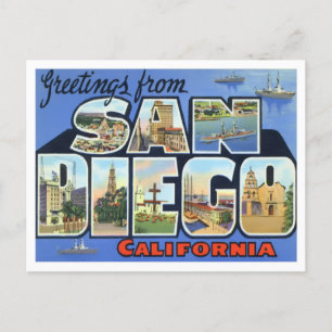 Carte postale San Diego, Californie Vintage Big Le