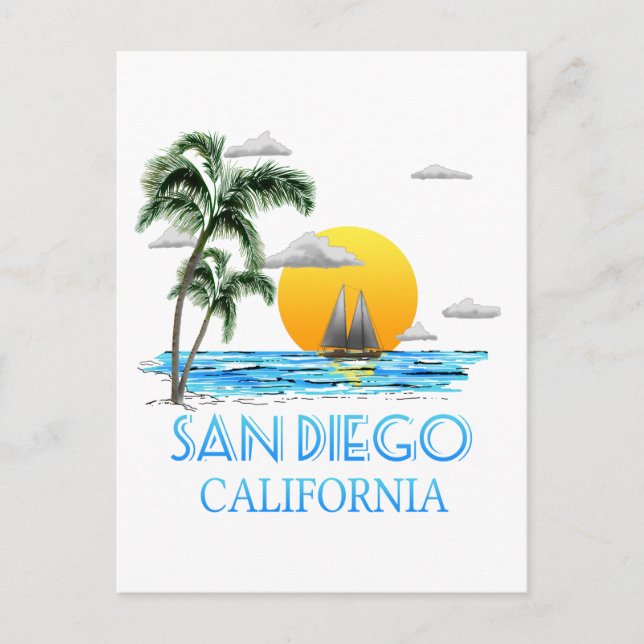 Carte Postale San Diego Californie Voile (Devant)