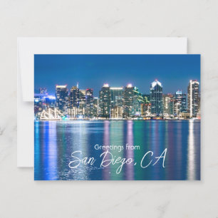Carte Postale San Diego Skyline Nuit Voyage Souvenir