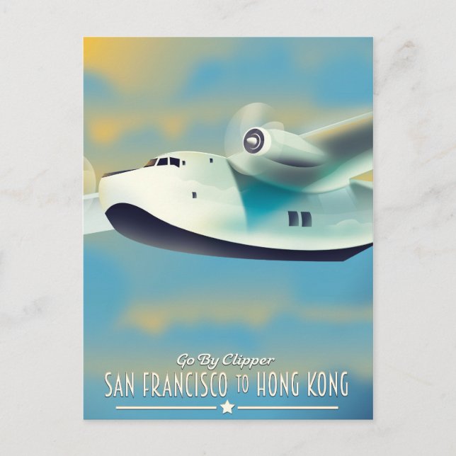 Carte Postale San Francisco à Hong Kong par clipper (Devant)